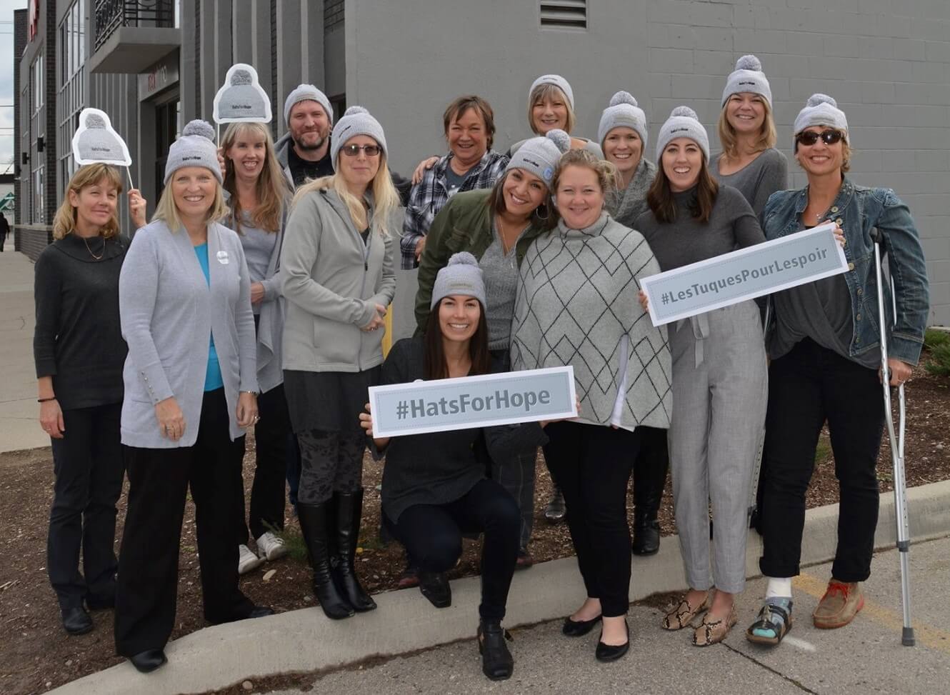 Brain Tumour Foundation of Canada staff wearing Hats for Hope toques