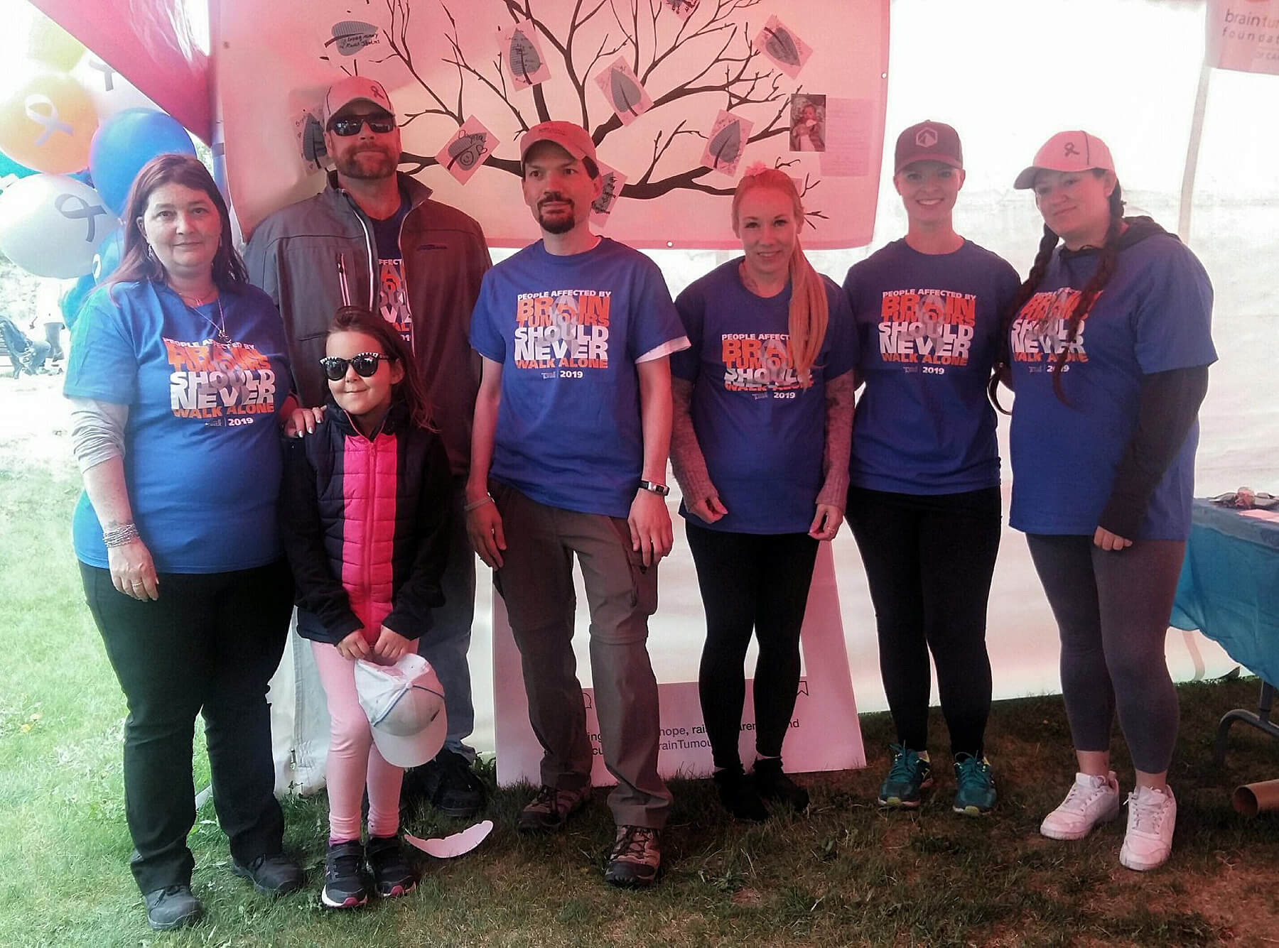 Joshua and survivors at the Whitehorse Brain Tumour Walk.