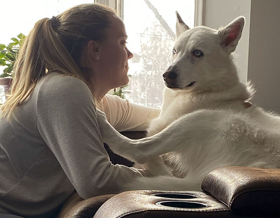 Abbey and her dog, Maggie.