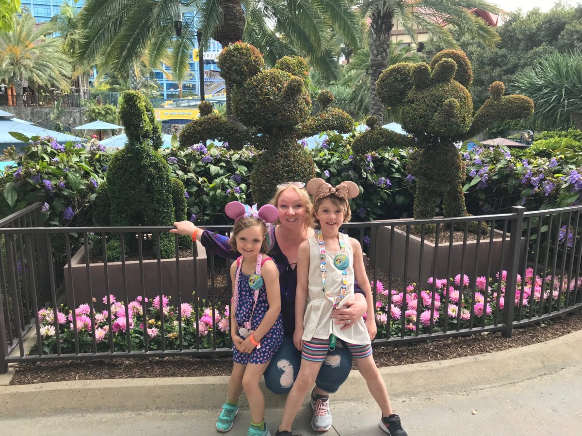 Laura and her kids on vacation